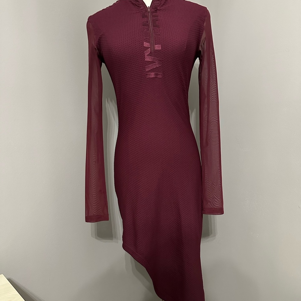Adidas x Ivy Park Burgundy Asymmetrical Dress